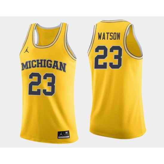 Men Michigan Wolverines Ibi Watson Maize College Basketball Jersey